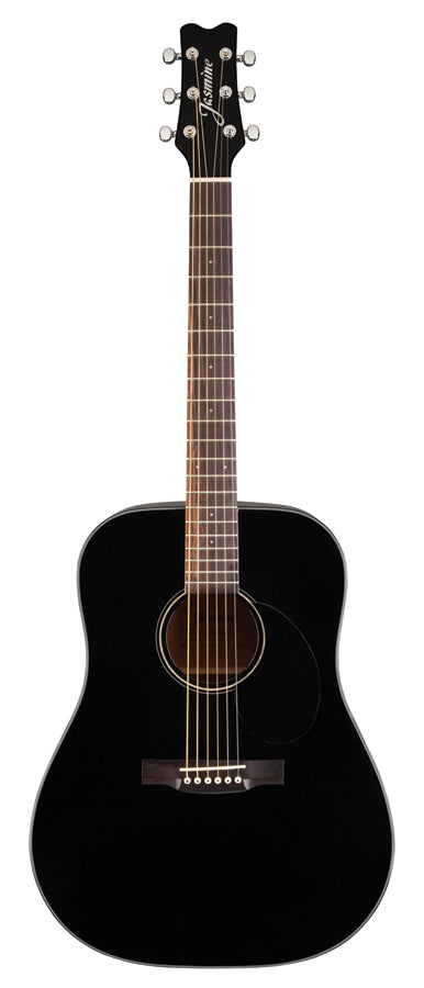Jasmine JD93-BLK Black Dreadnought Acoustic Guitar with CASE