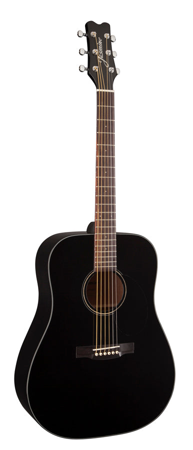Jasmine JD93-BLK Black Dreadnought Acoustic Guitar with CASE