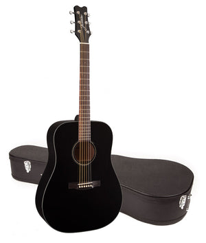 Jasmine JD93-BLK Black Dreadnought Acoustic Guitar with CASE