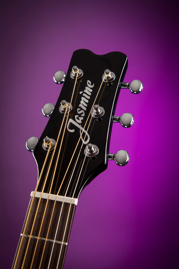 Jasmine JD93CE-BLK Black Dreadnought Acoustic-Electric Guitar w/CASE