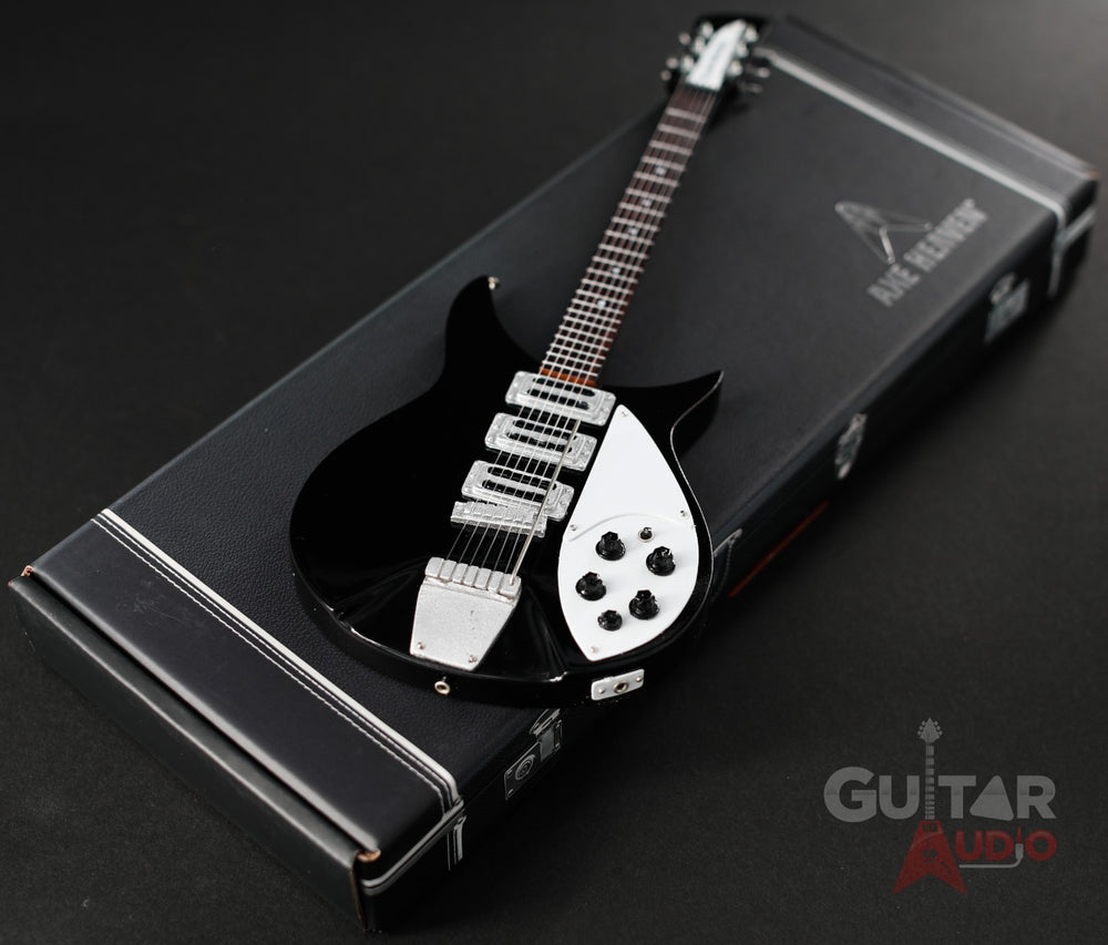 AXE HEAVEN John's Signature "Ed Sullivan Show" Fab Four MINIATURE Guitar Display