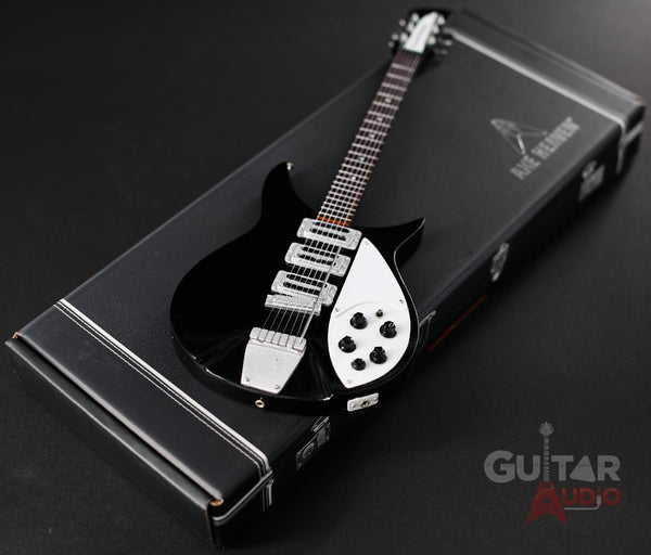 AXE HEAVEN John's Signature "Ed Sullivan Show" Fab Four MINIATURE Guitar Display