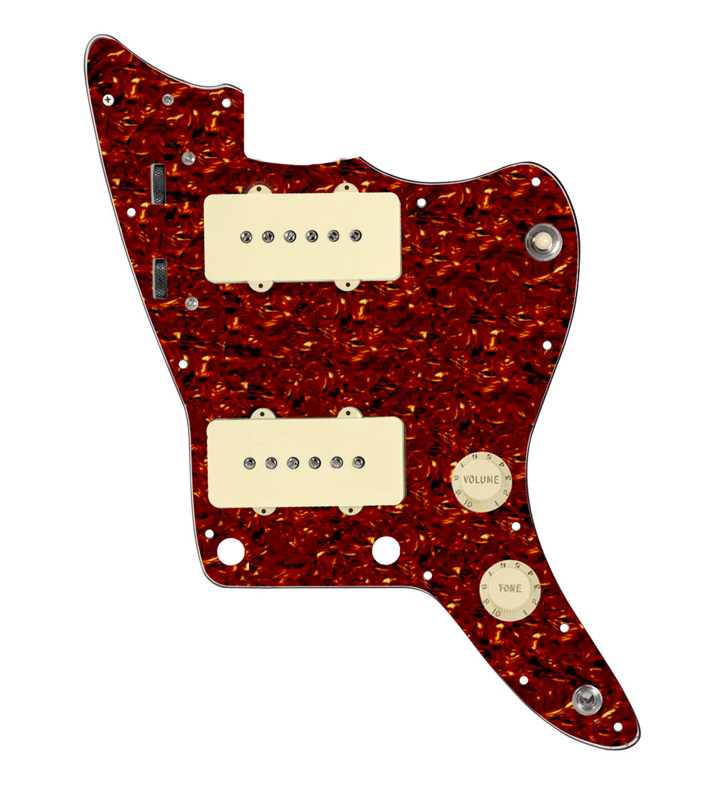 920D Custom JM Grit Loaded Pickguard for Jazzmaster With Aged White Pickups and Knobs ,  Tortoise Pickguard, and JMH-V Wiring Harness