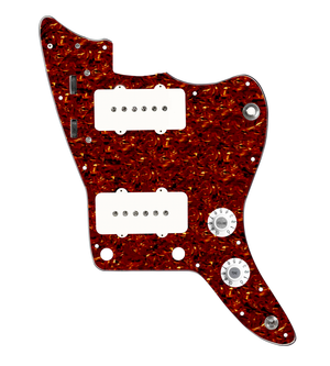 920D Custom JM Grit Loaded Pickguard for Jazzmaster With White Pickups and Knobs ,  Tortoise Pickguard, and JMH-V Wiring Harness