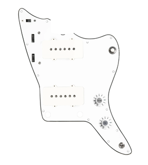 920D Custom JM Grit Loaded Pickguard for Jazzmaster With White Pickups and Knobs ,  White Pickguard, and JMH-V Wiring Harness