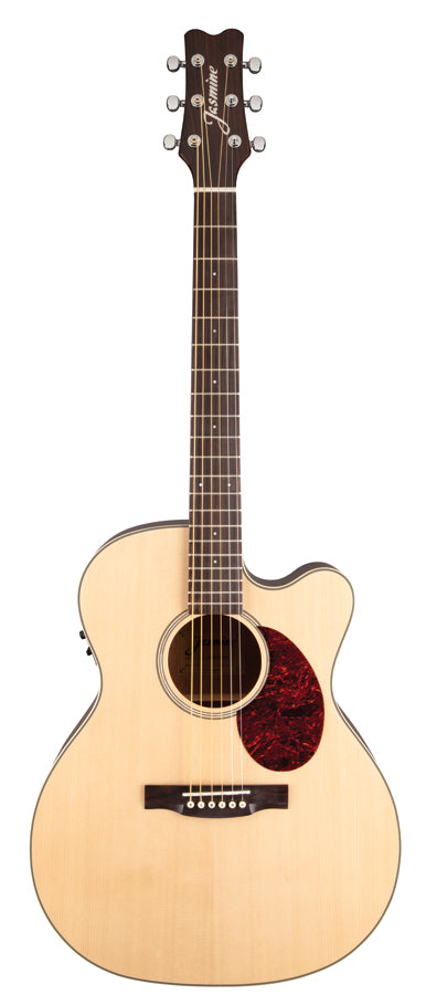 Jasmine JO37CE-NAT Solid-Top Orchestra Acoustic-Electric Guitar