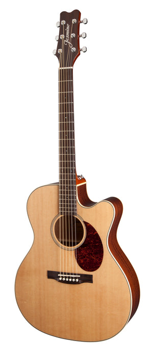Jasmine JO37CE-NAT Solid-Top Orchestra Acoustic-Electric Guitar