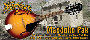 Washburn M1K A-Style Beginner Mandolin Start Package, Sunburst Finish