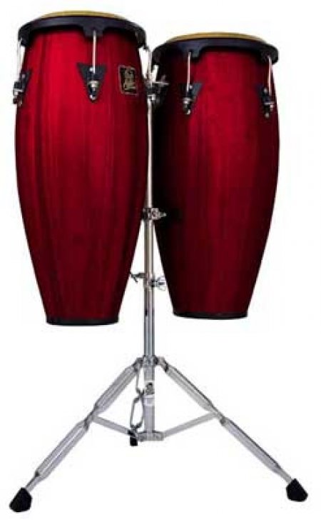 LP Latin Percussion Aspire 11" & 12" Wood Congas Dark Wood w/Stand