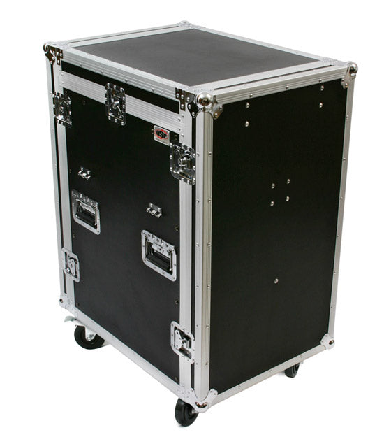 OSP 16-Space ATA Mixer/Amp Rack Flight Tour Road Case with Table - MC12U-16SL