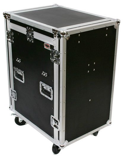 OSP 20-Space ATA Mixer/Amp Rack Flight Tour Road Case with Table - MC12U-20SL