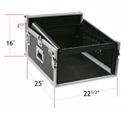 OSP 4-Space ATA Mixer Rack Road Tour Flight Case 12-Space Depth - MC12U-4