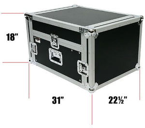 OSP 4-Space ATA Mixer Rack Road Tour Flight Case 12-Space Depth - MC12U-4