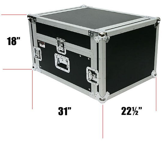 OSP 4-Space ATA Mixer Rack Road Tour Flight Case 12-Space Depth - MC12U-4