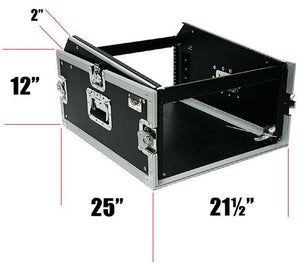 OSP 4-Space ATA Mixer Rack Road Tour Flight Case 12-Space Depth - MC12U-4