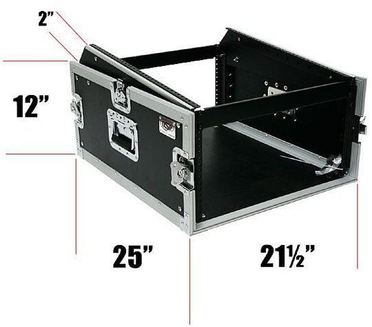 OSP 4-Space ATA Mixer Rack Road Tour Flight Case 12-Space Depth - MC12U-4