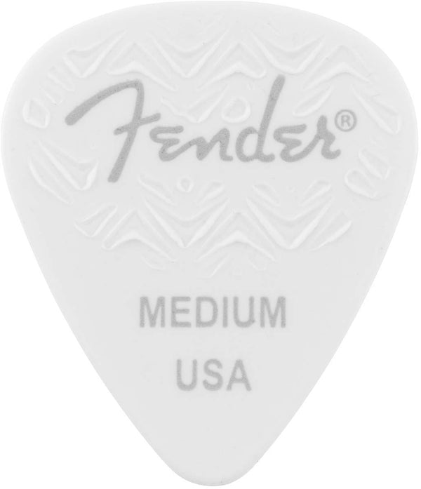 Genuine Fender Wavelength 351 Guitar Picks (6 Pack) MEDIUM - WHITE