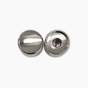 Allparts Metal Guitar Barrel Knobs for 1/4" Solid Shaft Pots, Set of 2, NICKEL