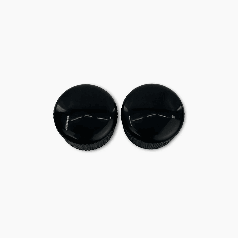 Allparts Metal Cupcake Knobs, Set of 2, for 1/4" Solid Shaft Pots, BLACK