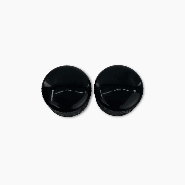 Allparts Metal Cupcake Knobs, Set of 2, for 1/4" Solid Shaft Pots, BLACK