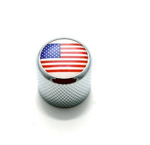 Allparts Metal US Flag Chrome Dome Knob
