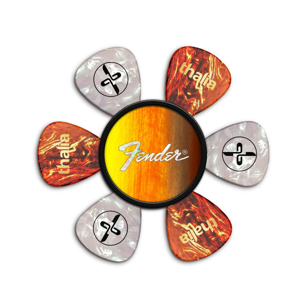 Thalia X Fender Pick Puck, Guitar Pick Holder, Sunburst/White Perine Logo