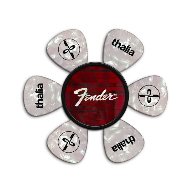 Thalia X Fender Pick Puck, Guitar Pick Holder, Red Angel Wing/Perine Logo