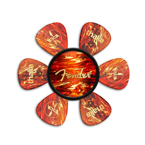 Thalia X Fender Pick Puck, Guitar Pick Holder, Tortoise/Gold Spaghetti Logo