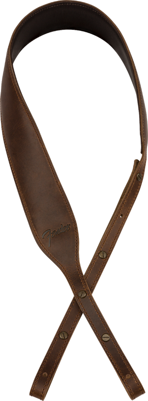 Genuine Fender Paramount Leather BANJO Strap, Brown - 099-0614-021