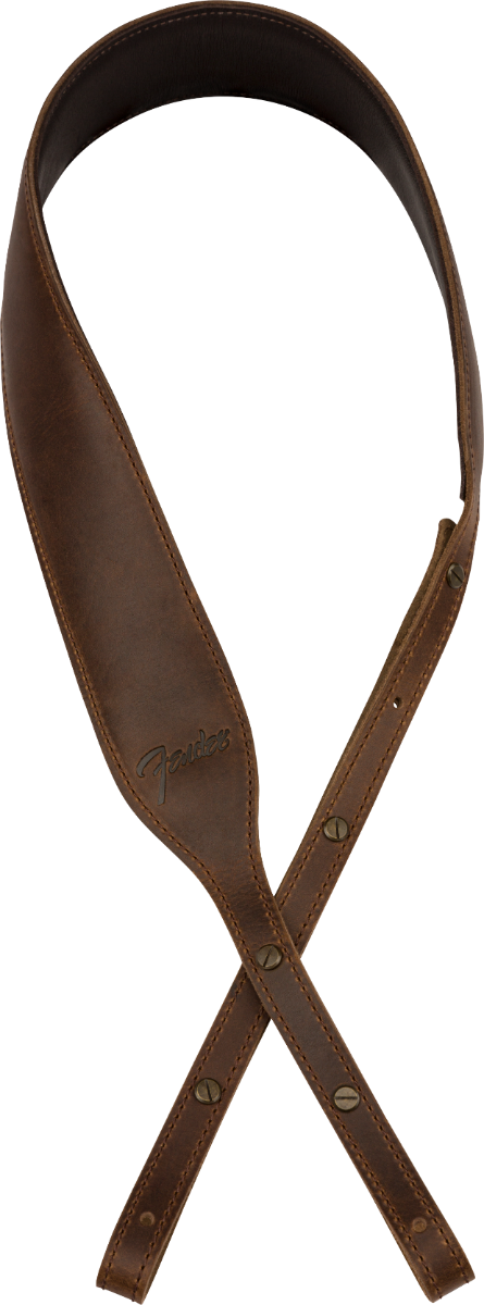 Genuine Fender Paramount Leather BANJO Strap, Brown - 099-0614-021