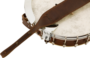 Genuine Fender Paramount Leather BANJO Strap, Brown - 099-0614-021