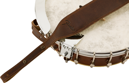 Genuine Fender Paramount Leather BANJO Strap, Brown - 099-0614-021