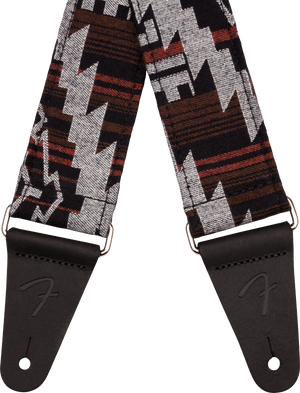 Genuine Fender 2" Wide Zion Guitar Strap, Black Aztec - 099-2132-551