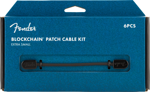 Fender Blockchain Effect Pedal Patch Cable Kit, Black, EXTRA SMALL (6 Cables)