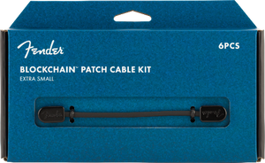 Fender Blockchain Effect Pedal Patch Cable Kit, Black, EXTRA SMALL (6 Cables)