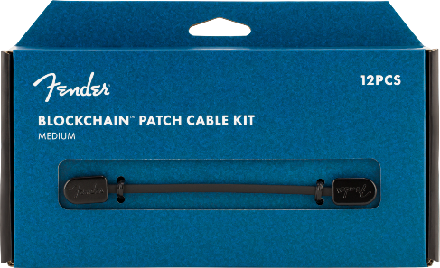 Fender Blockchain Effect Pedal Patch Cable Kit, Black, MEDIUM (12 Cables)