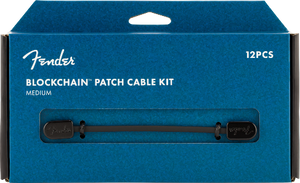 Fender Blockchain Effect Pedal Patch Cable Kit, Black, MEDIUM (12 Cables)
