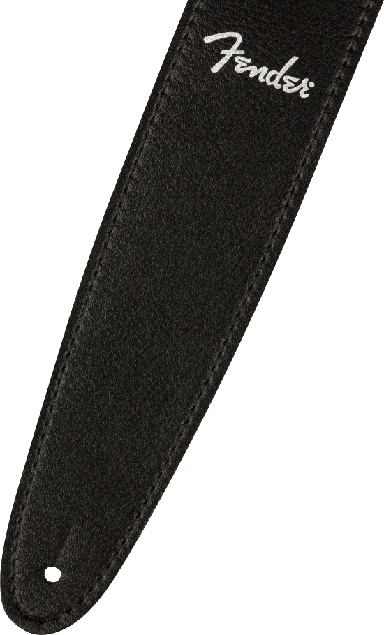 Genuine Fender Vegan Leather Guitar Strap, Black, 2.5"