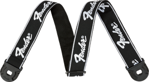 Fender 2" Quick Grip Locking Ends Guitar Strap, Black with White Running Logo
