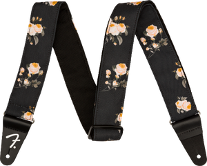 Genuine Fender 2" Floral  Guitar Strap, Black, 099-0638-006