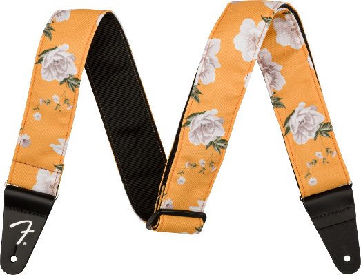 Genuine Fender 2" Floral Guitar Strap, Marigold, 099-0638-029