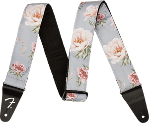 Genuine Fender 2" Floral Guitar Strap, Gray, 099-0638-043