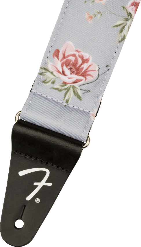 Genuine Fender 2" Floral Guitar Strap, Gray, 099-0638-043