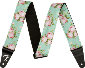 Genuine Fender 2" Floral Guitar Strap, Surf Green, 099-0638-049