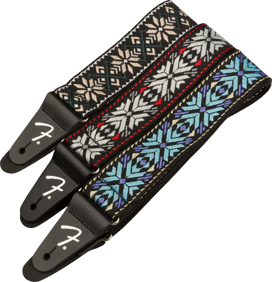 Genuine Fender 2" Pasadena Woven Guitar Strap, Blue Snowflake, 099-0638-025