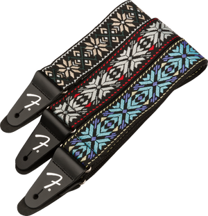 Genuine Fender 2" Pasadena Woven Guitar Strap, Red Snowflake, 099-0638-026