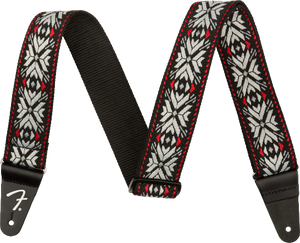 Genuine Fender 2" Pasadena Woven Guitar Strap, Red Snowflake, 099-0638-026