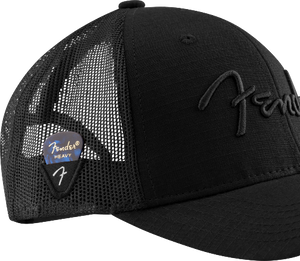 Genuine Fender Snap Back Pick Holder Hat, Black, One Size