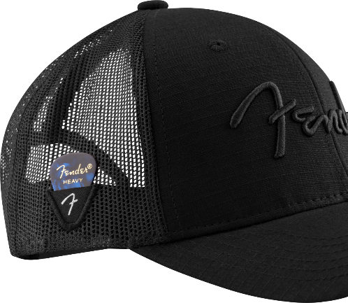 Genuine Fender Snap Back Pick Holder Hat, Black, One Size