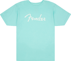 Genuine Fender Guitars Spaghetti Logo T-Shirt, Daphne Blue, XXL, 2XL